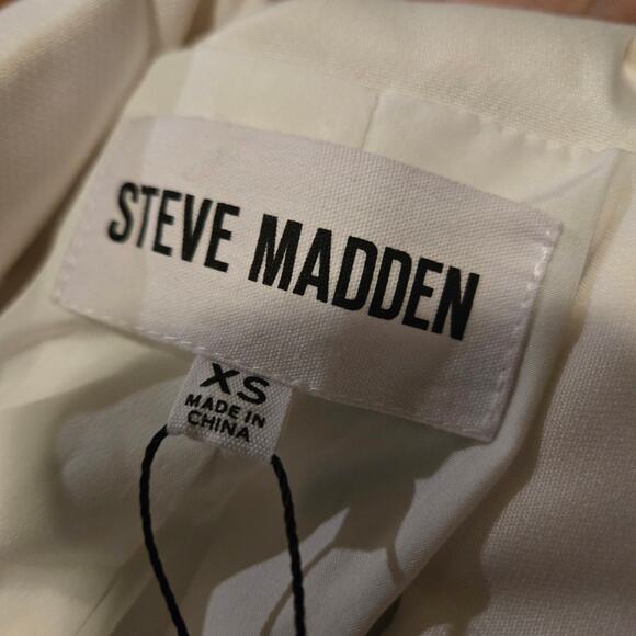 Steve Madden Colorblock Black White Blazer Coat XS NWT Missing Belt - Picture 3 of 9